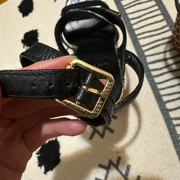 🥐 Tory Burch Dalcin Wicker Platform BOHO Leather Strappy Wedge Espadrilles - Picture 11 of 14